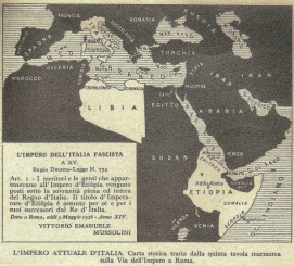 Cartina propagandistica dell'impero fascista